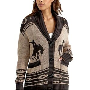 Wrangler Brown & Tan Country Western Cardigan